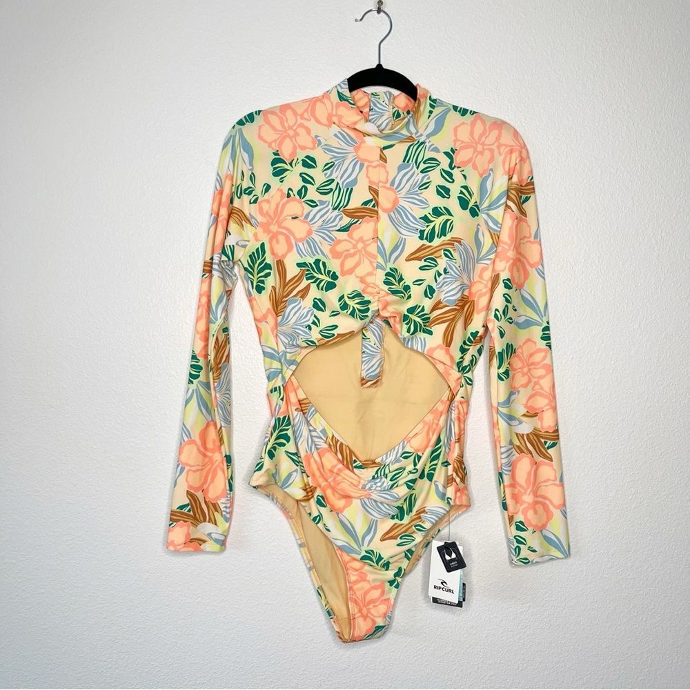 Rip Curl Follow The Sun XL Long Sleeve Surfsuit One Piece Swimsuit Orange NEW